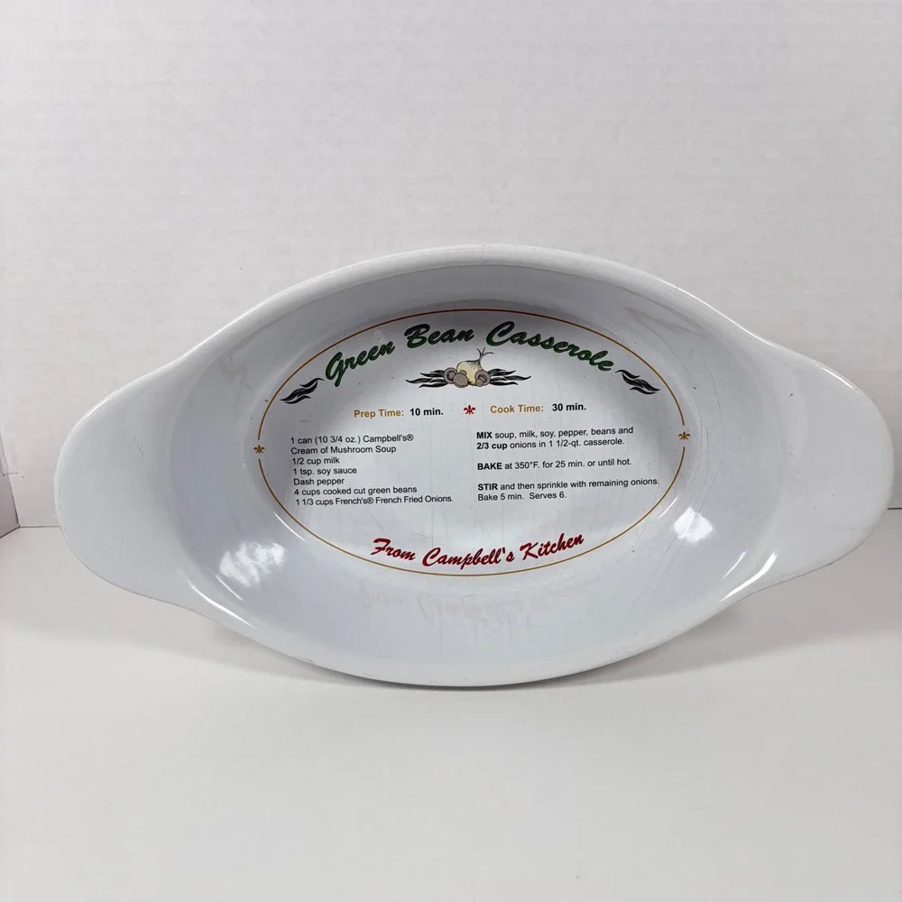 Campbells Green Bean Casserole 50th Anniversary Dish Oval Baker Recipe 2005
